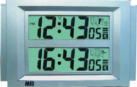 MFJ-121B, CLOCK, ATOMIC, GIANT LCD DUAL TIME