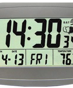 MFJ-123B, CLOCK, ATOMIC, SOLAR, GIANT, 12/24 HR, DESK/WALL