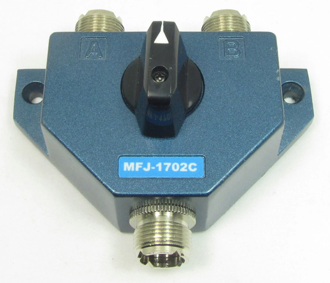 MFJ-1702C, ANTENNA SWITCH, 2 POS. W/LIGHTNING PROTECTOR