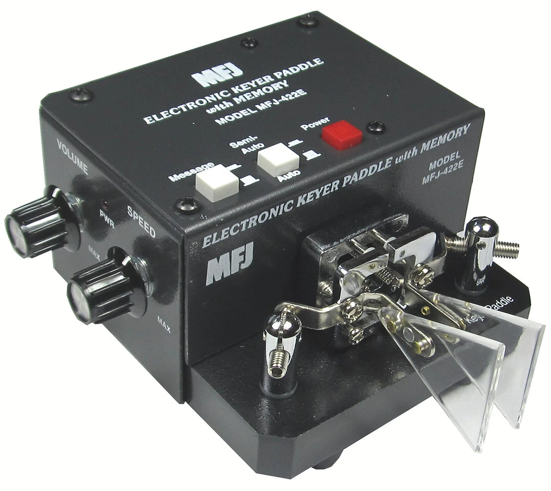 MFJ-422E, KEYER, MFJ PADDLE, COMBO, WITH MEMORY, BLACK