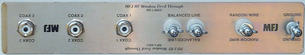 MFJ-4601N, WINDOW ANT FEEDTHRU, BASIC PANEL - N CONNECTORS