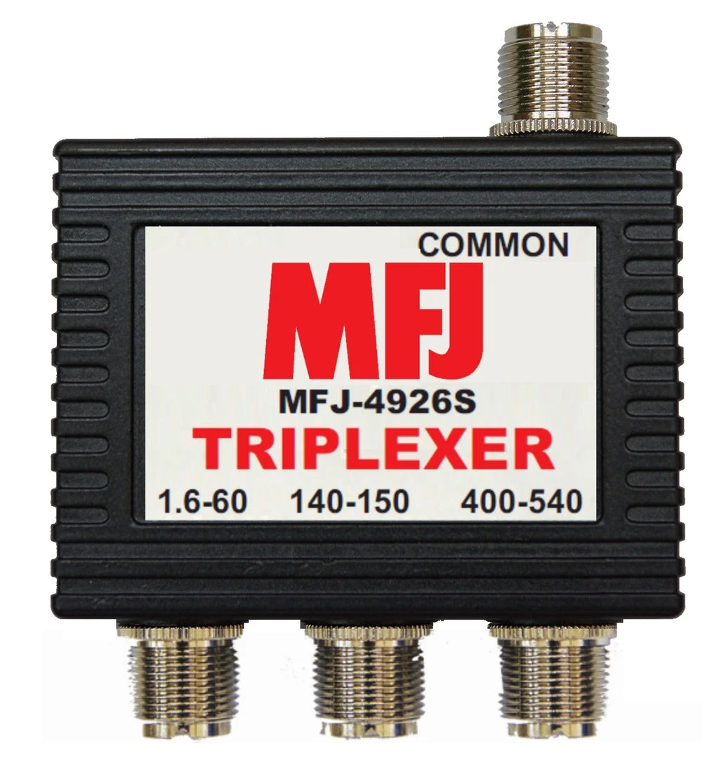 MFJ-4926S, TRIPLEXER, 1.6-60MHz/VHF/UHF, SO-239/N FEMALE