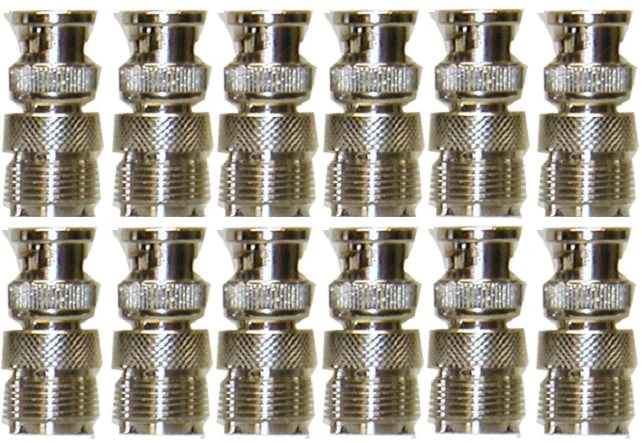 MFJ-7708P, 12-PACK BNC MALE TO SO-239 ADAPTOR (610-2008)