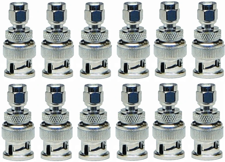 MFJ-7736P, 12-PK, ADAPTOR, BNC MALE TO SMA MALE