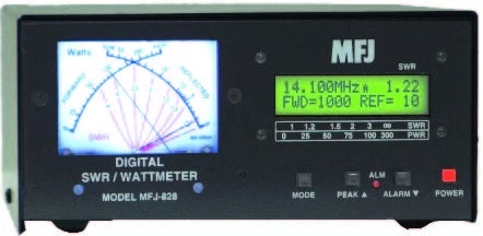 MFJ-828, DIGITAL SWR/WATTMETER, XMTER, W/FREQ.COUNTER