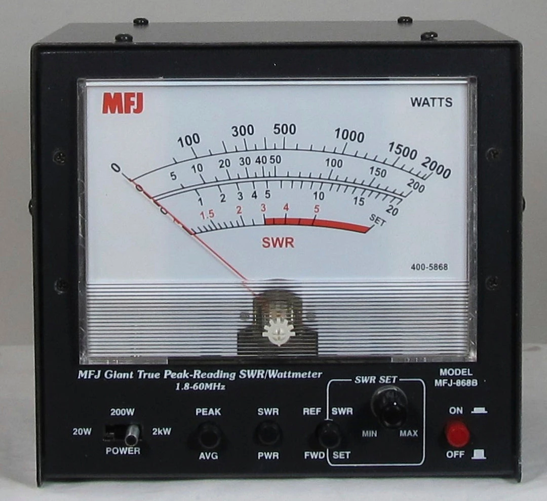 MFJ-868B, GIANT HF+6M, PEAK READING SWR/WATTMETER, 1.5kW