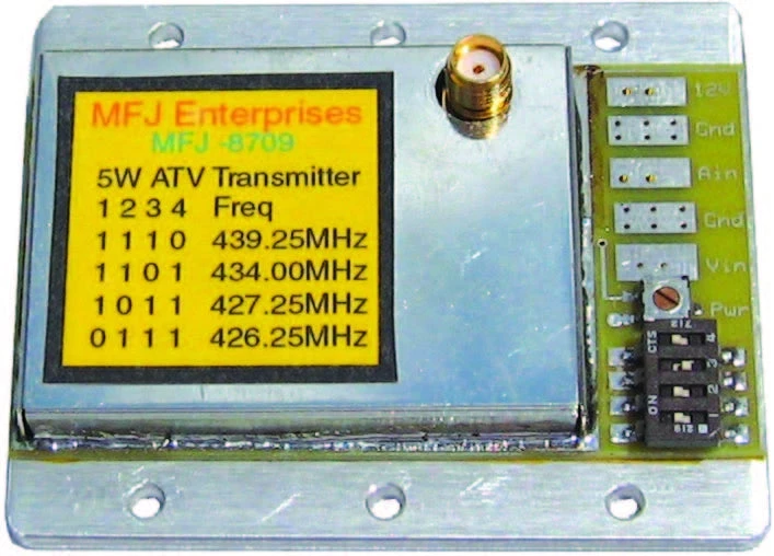 MFJ-8709, ATV TRANSMITTER, 4 CH, 4.5WATT,AUDIO AND VIDEO
