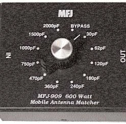 MFJ-909, MOBILE IMP.MATCHER, CAPACITOR TYPE, 10-80M, 600W