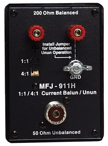 MFJ-911H, BALUN/UNBAL, SWITCHABLE, 1:1 OR 4:1, 10-160M, 300W