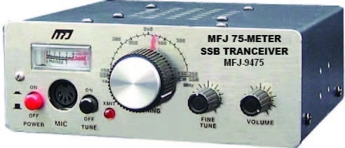 MFJ-9475X, TRANSCEIVER, SSB 75-METER WITH MICROPHONE