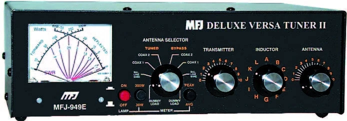 MFJ-949E, TUNER, 300W, 1.8-30 MHz, PEAK CROSS METER, DL